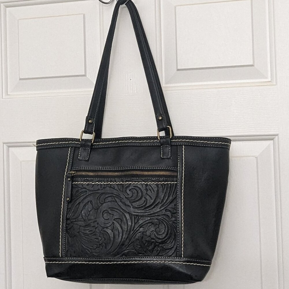B.O.C. Born Concept Women's Shoulder Bag Saddle Crossbody Handbag Black